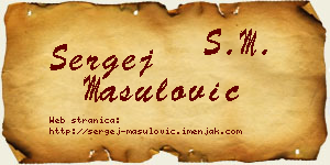 Sergej Mašulović vizit kartica